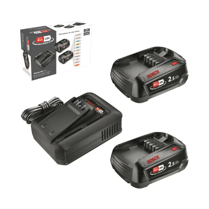 Bosch 18V startset 2x 2.5Ah accu + snellader