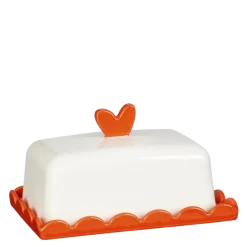 Botervloot hart rood - l15,5xb10,5xh9cm