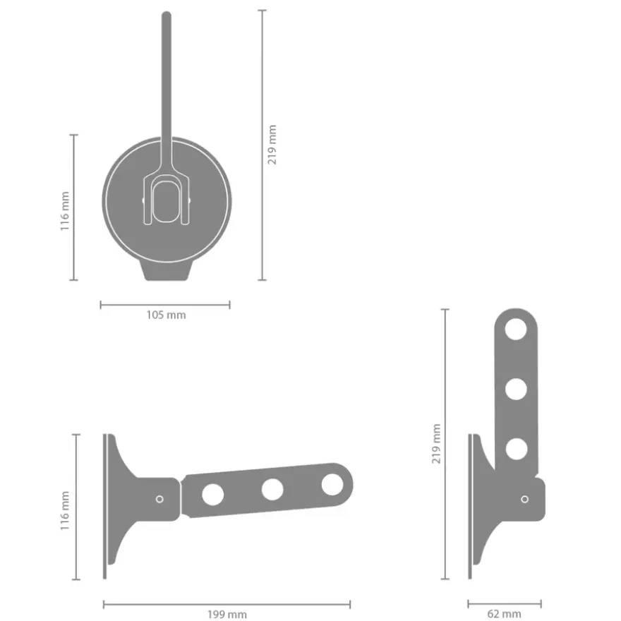 Brabantia kledinghaak inklapbaar zwart 3 hangers