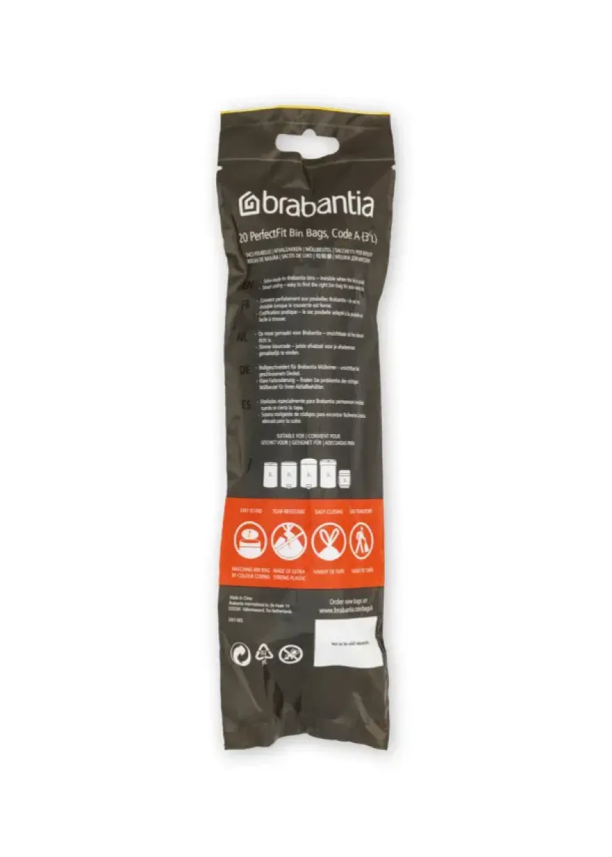 Brabantia Vuilniszak met Trekbandsluiting 3 Liter - 20 Stuks