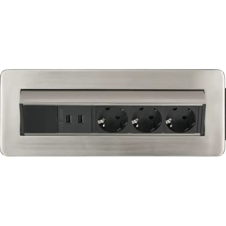Brennenstuhl Indesk Power tafelstekkerdoos met USB-lader