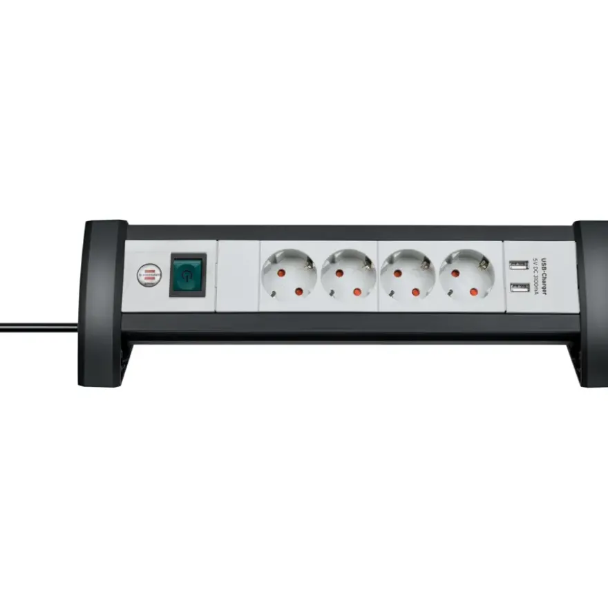 Brennenstuhl Premium-Office-Line stekkerdoos met USB 4-voudig 1,8m H05VV-F 3G1,5