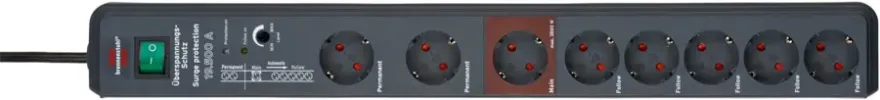 Brennenstuhl Secure-Tec 19.500 A stekkerdoos 8-voudig 3 meter snoer