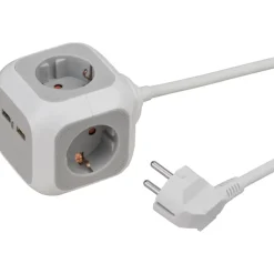 Brennenstuhl Stekkerblok 4-voudig + 2 USB Grijs 1,4 Meter