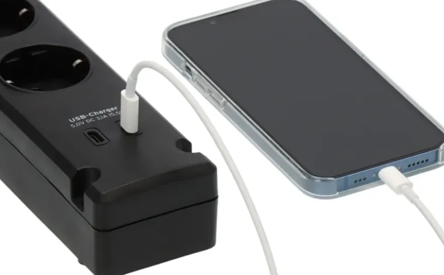Brennenstuhl Stekkerdoos 5-voudig + 2 USB-C 3 Meter Zwart