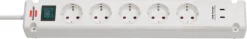 Brennenstuhl Stekkerdoos 5-voudig + 2 USB-C 3 Meter Wit