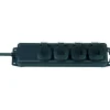 Brennenstuhl Super Solide stekkerdoos 4V met deksel IP44 zwart 2 meter snoer