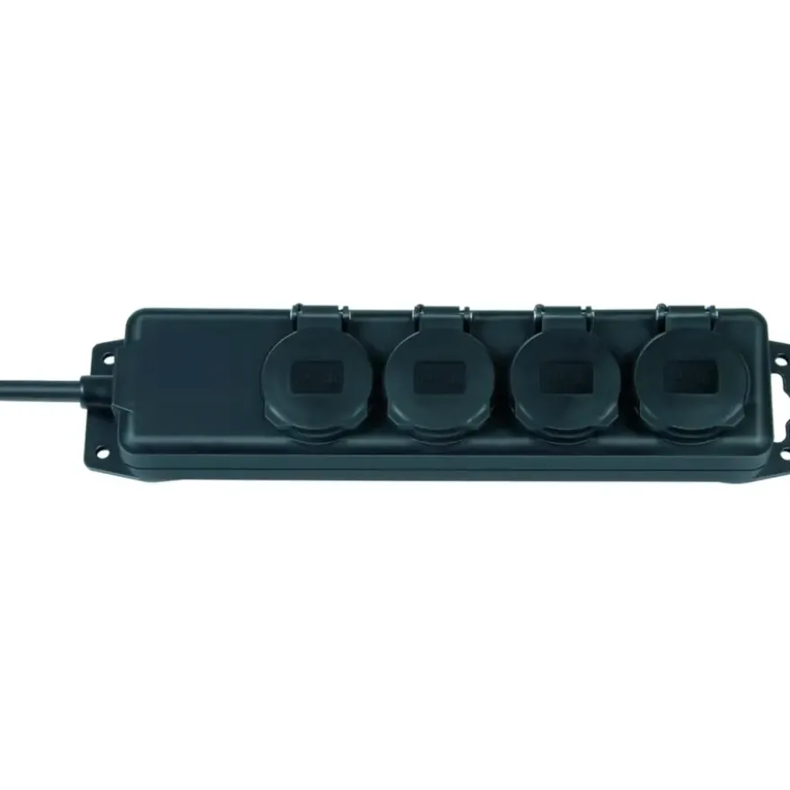 Brennenstuhl Super Solide stekkerdoos 4V met deksel IP44 zwart 2 meter snoer