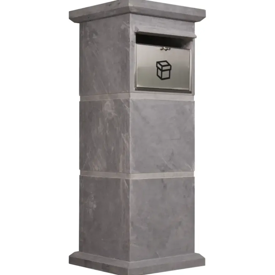 Brievenbus bluestone met pakketvak