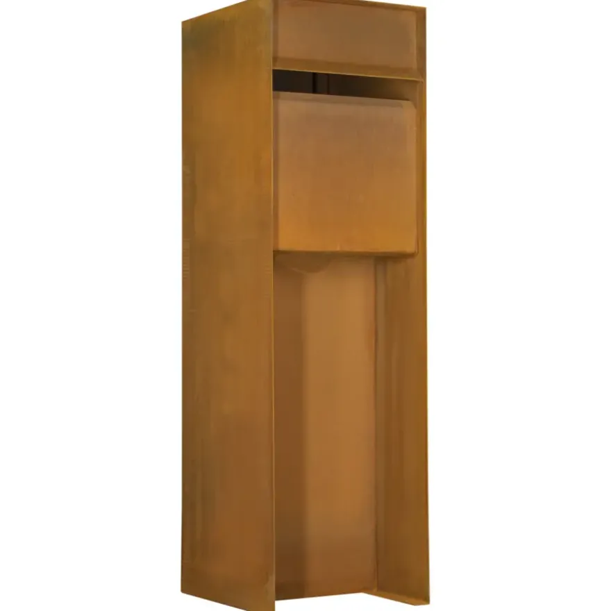 Brievenbus design staand cortenstaal 115 x 37 x 37 cm