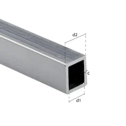 Buis vierkant aluminium brut 15x15x1000x1mm