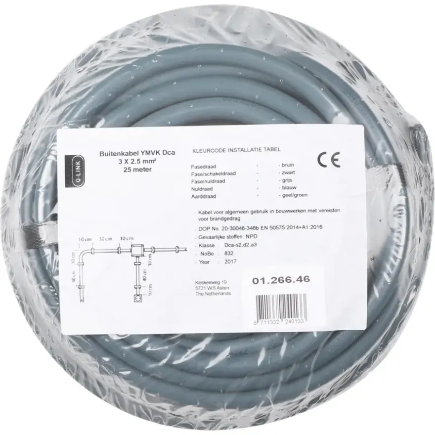 Buitenkabel YMVK 3x2,5 mm² 25 Meter