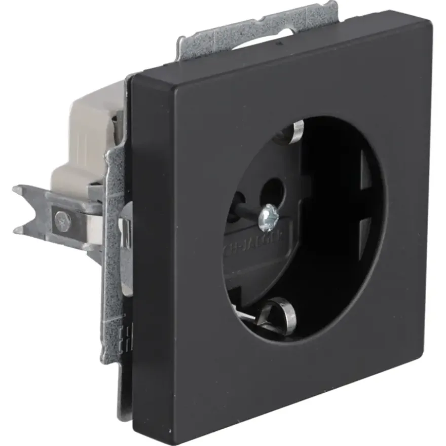 Busch-Jaeger Future Linear Enkel Geaard Stopcontact Zwart
