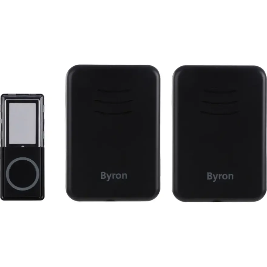 Byron DBY-22354 Draadloze deurbel Complete set 150m Zwart