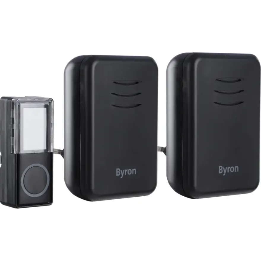 Byron DBY-22354 Draadloze deurbel Complete set 150m Zwart