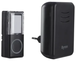 Byron DBY-22352 Draadloze deurbelset plugin 150m Zwart
