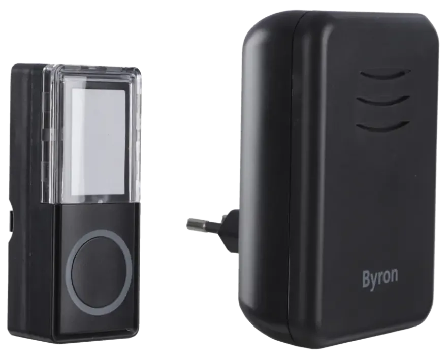 Byron DBY-22352 Draadloze deurbelset plugin 150m Zwart