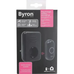 Byron DBY-22353 Draadloze deurbelset plugin met stopcontact 150m zwart