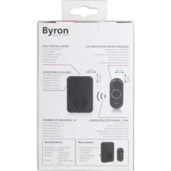 Byron DBY-22353 Draadloze deurbelset plugin met stopcontact 150m zwart
