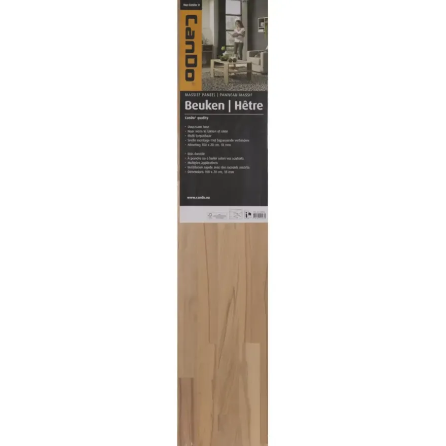 CanDo massief timmerpaneel beuken 18mm 100x20cm