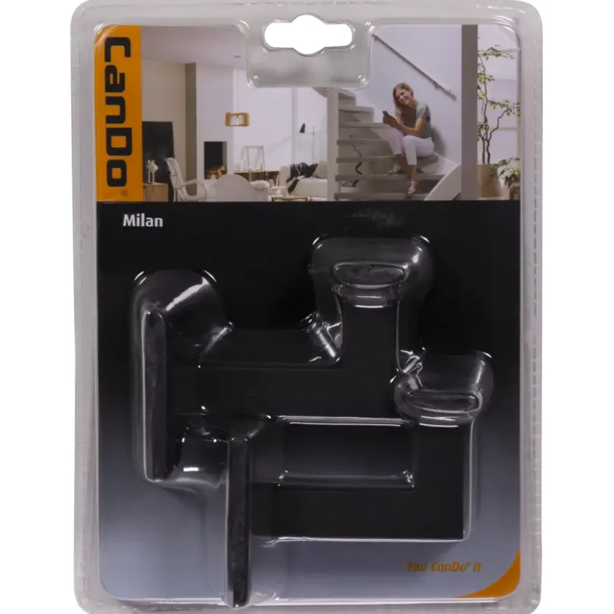 CanDo leuninghouder Milan Mat Zwart (2 stuks)