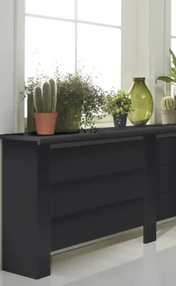 CanDo Radiatorpaneel Mix&Match Zwart MDF 100x20 cm