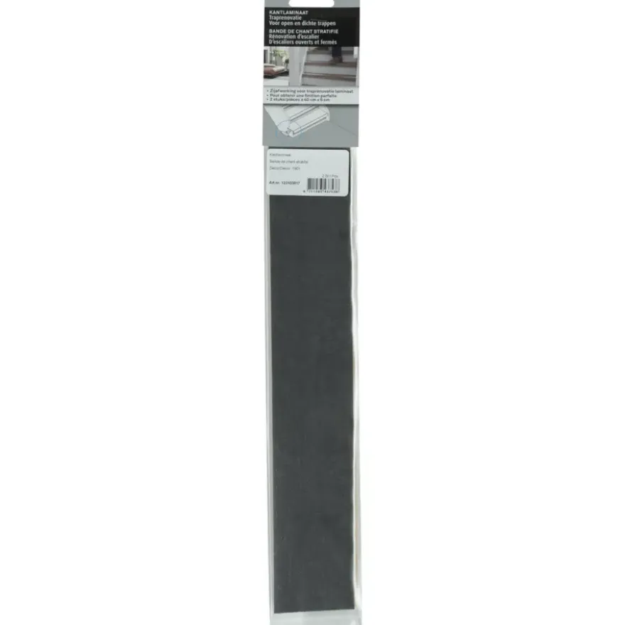 CanDo Traprenovatie Kantlaminaat Beton Antraciet 40x6 cm - 2 Stuks