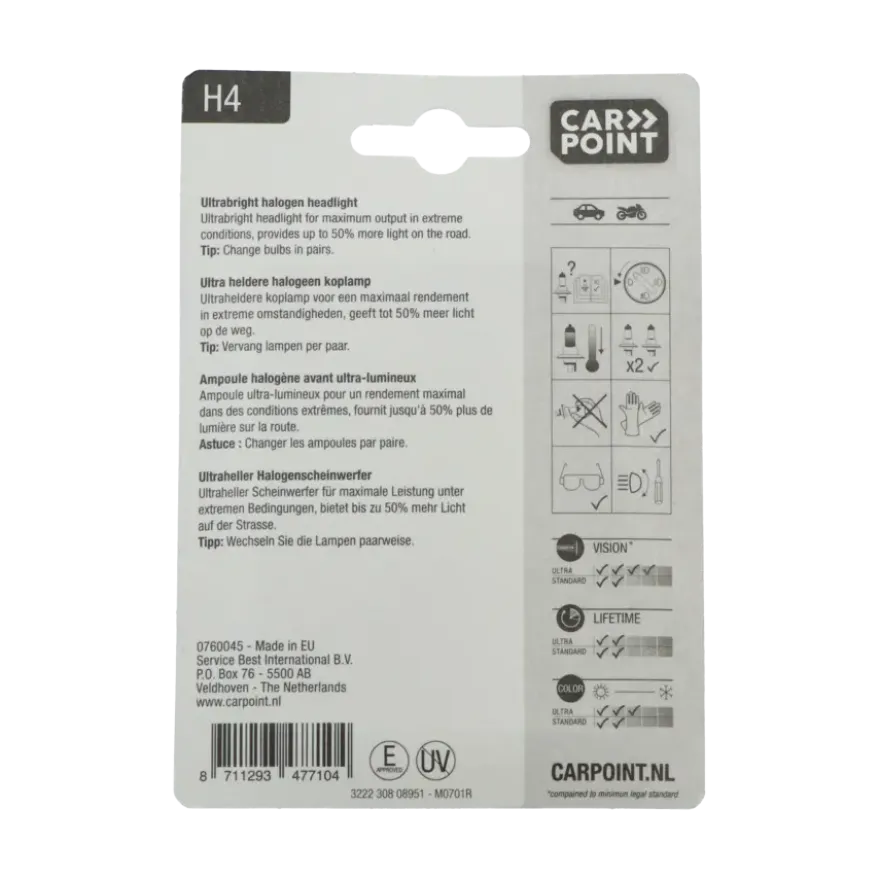 Carpoint autolamp H4 Ultrabright 12V 60/55W