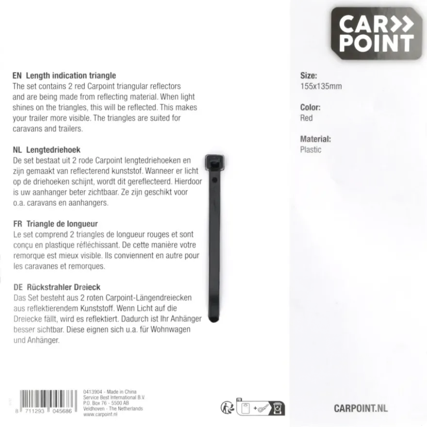 Carpoint Lengtedriehoeken 2 Stuks