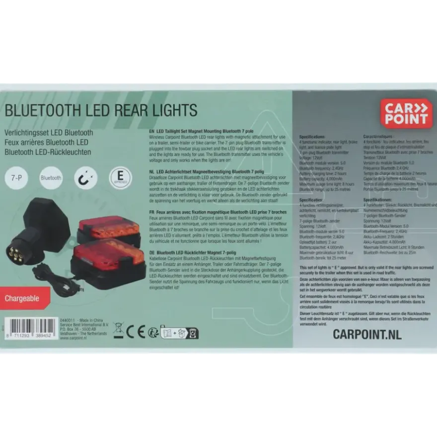 Carpoint magnetische achterlichten LED bluethooth verbinding