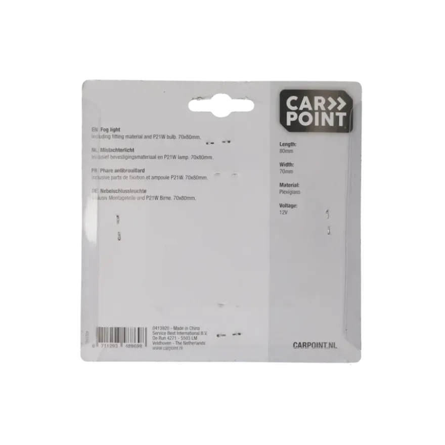 Carpoint Mistachterlicht 70x80mm 12V e4-47333