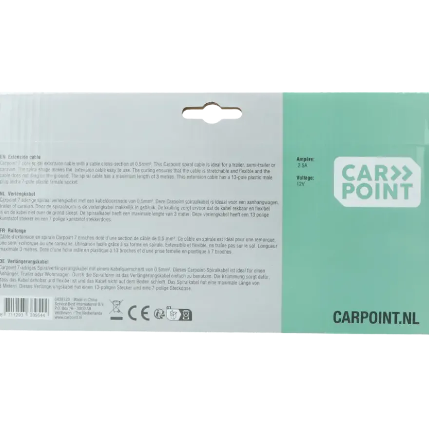 Carpoint spiraal trailer verlengkabel 13-polig stekker en 7polige contrastekker