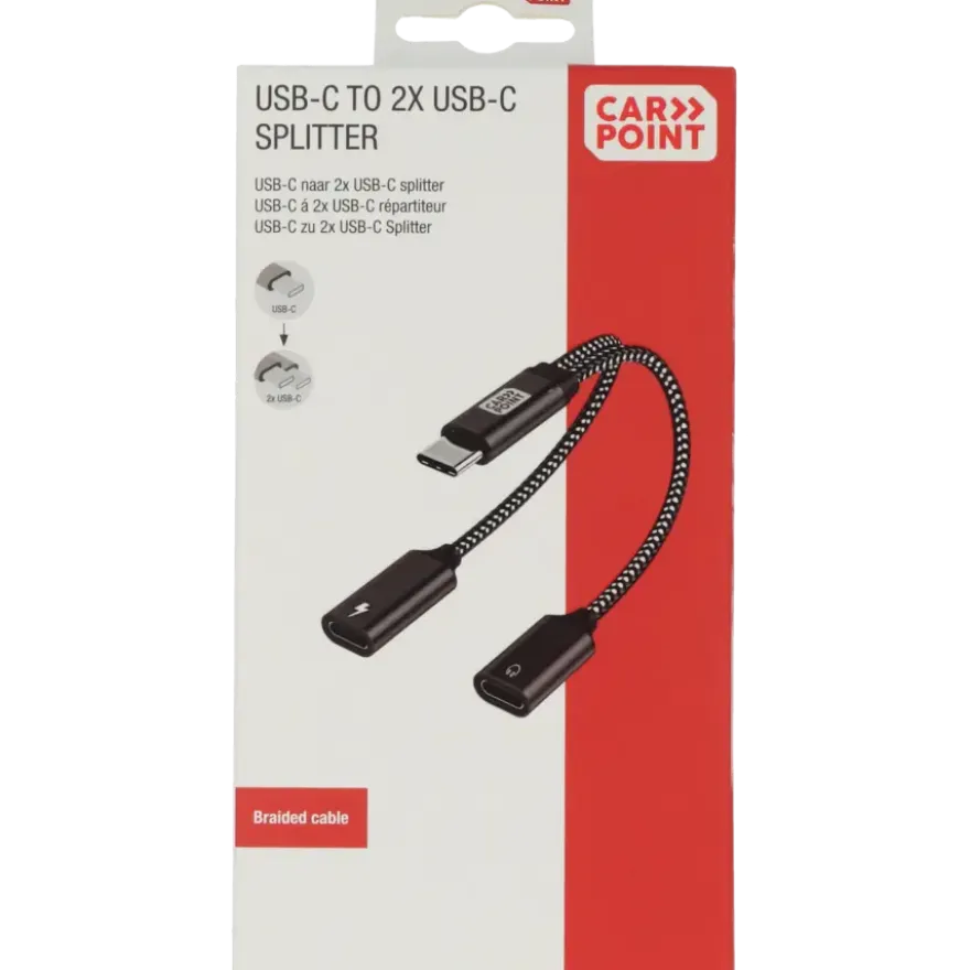 Carpoint splitter USB-C naar dubbele USB-C kabel