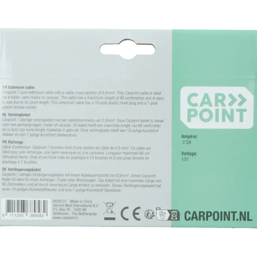 Carpoint trailer verlengkabel 7-polig naar 13-polig