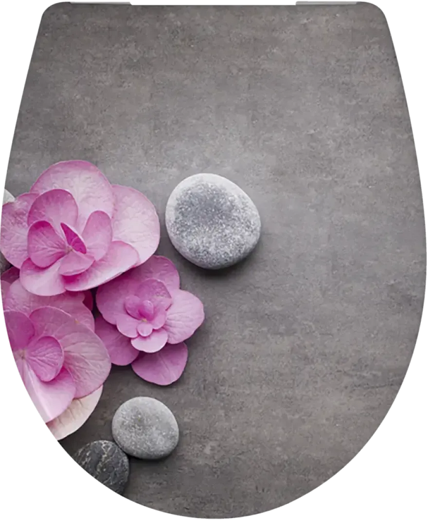 Cedo Orchid & Stones WC-bril duroplast wit ovaal