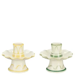 Clayton kandelaar geel groen - h8xd9,5cm