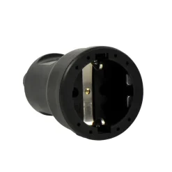 Contrastekker 10/16A PVC Randaarde Zwart