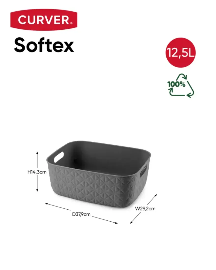 Curver Softex Mand – 12,5L Dark Grey