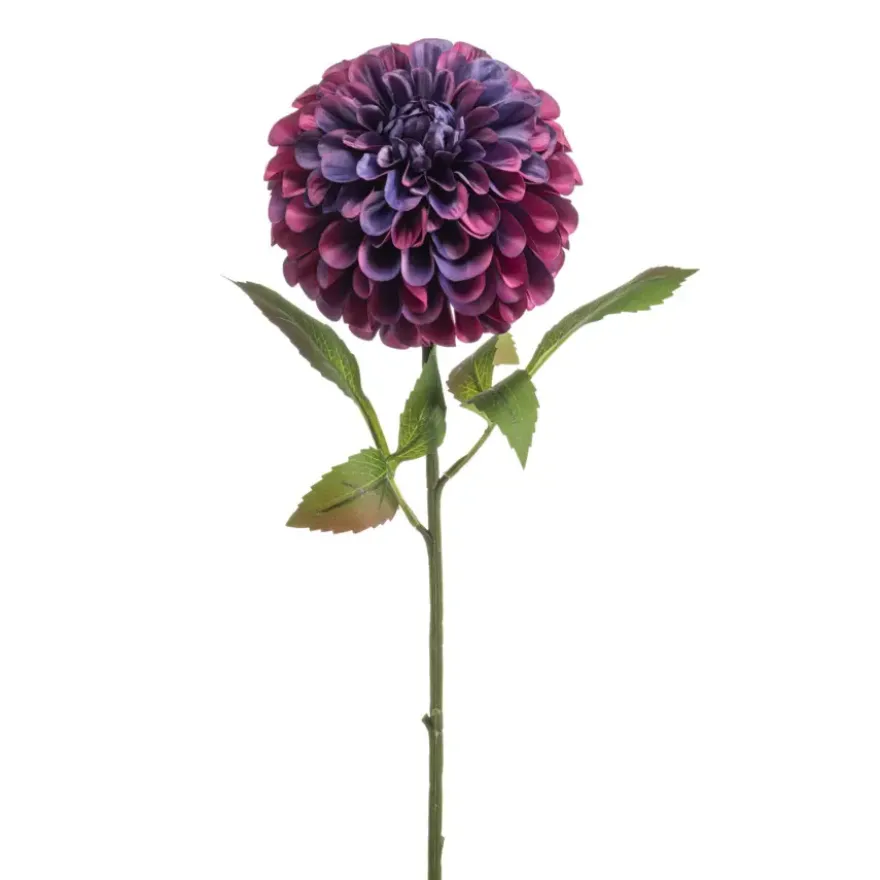 Dahlia pompom spray XL burgundy 77cm