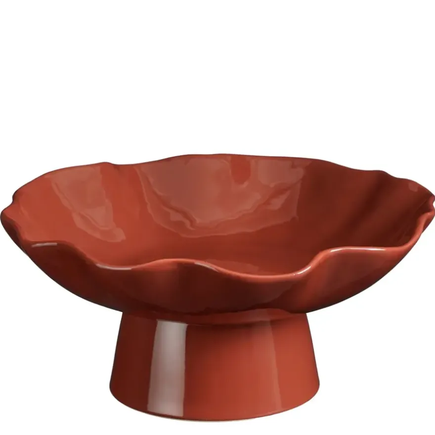 Decoratie schaal rood - h15,5xd34,5cm