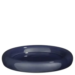 Decoratie bord donker blauw - h4,5xd26cm