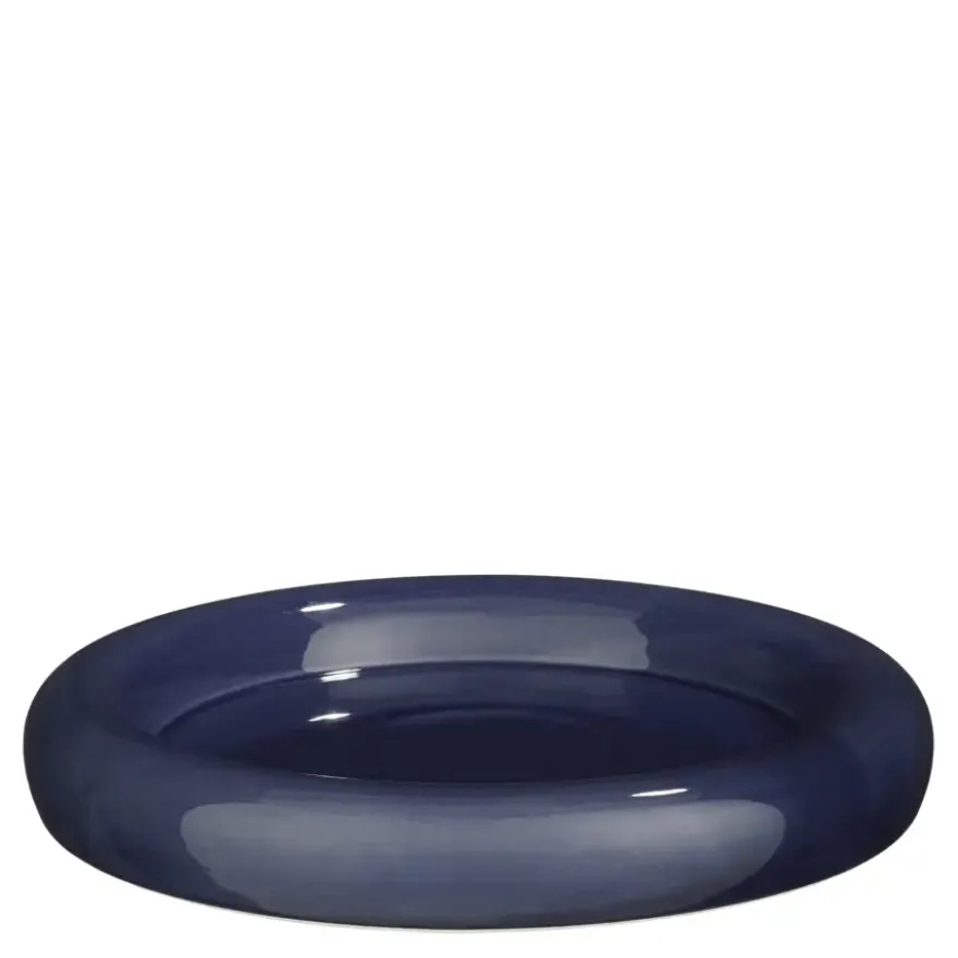 Decoratie bord donker blauw - h4,5xd26cm
