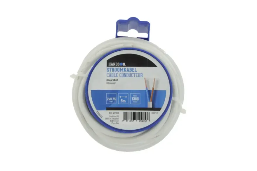 Decoratief Snoer 2 x 0,75mm2 Wit 5 Meter