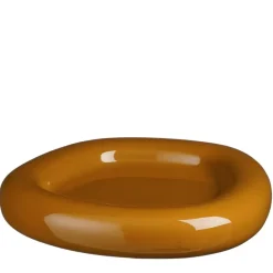 Decoratie schaal oker keramiek - h5xd28 cm