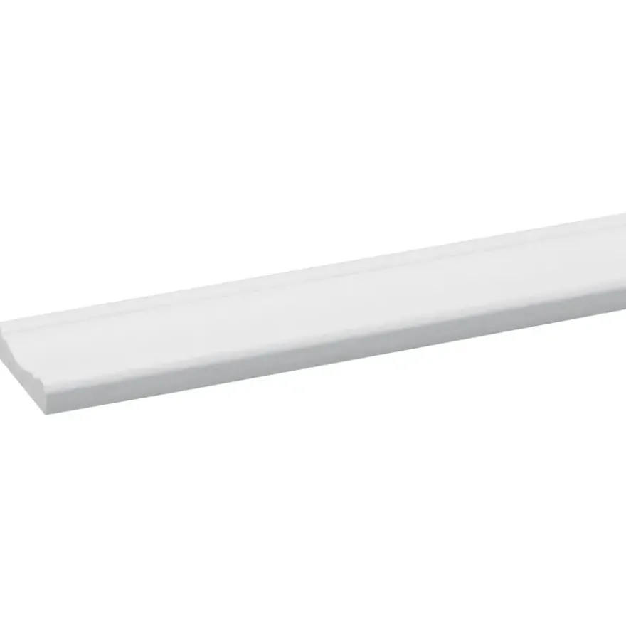 Decorlijst grenen wit gegrond 8x34 mm 270 cm