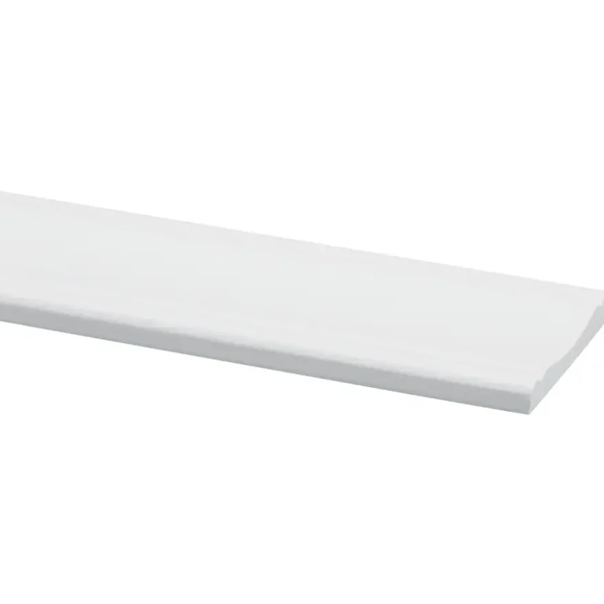 Decorlijst grenen wit gegrond 8x57mm 270cm