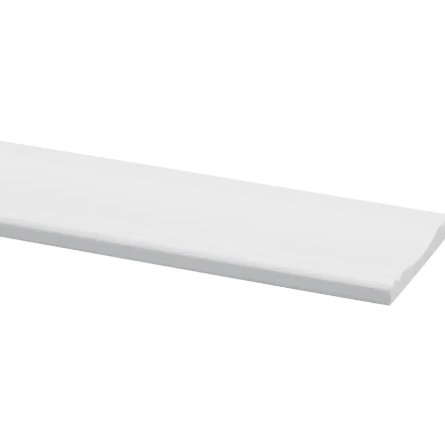 Decorlijst grenen wit gegrond 8x57mm 270cm