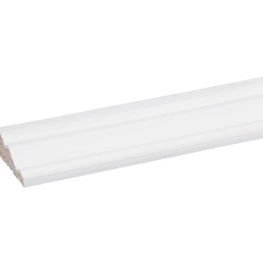 Decorlijst grenen 12x32 mm wit gegrond lengte 270 cm