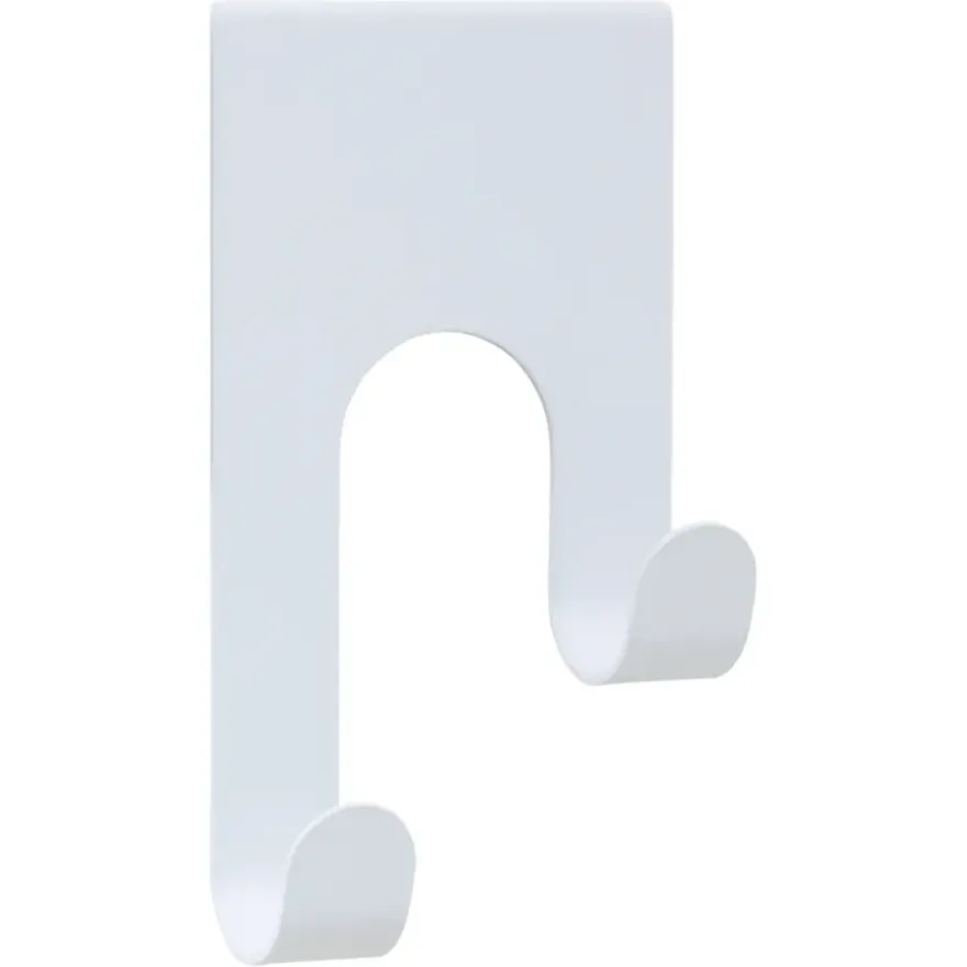 Deurhanger 2 haken wit ijzer