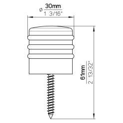 Deurstopper Ton mat nikkel / PVC 28 mm